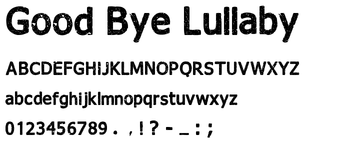 Good bye lullaby font